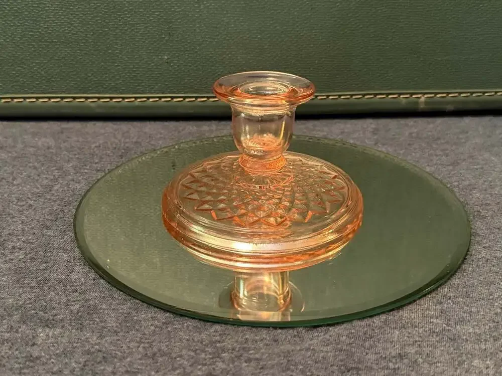 Vintage Imperial Glass Pink Depression Glass Candle Holder